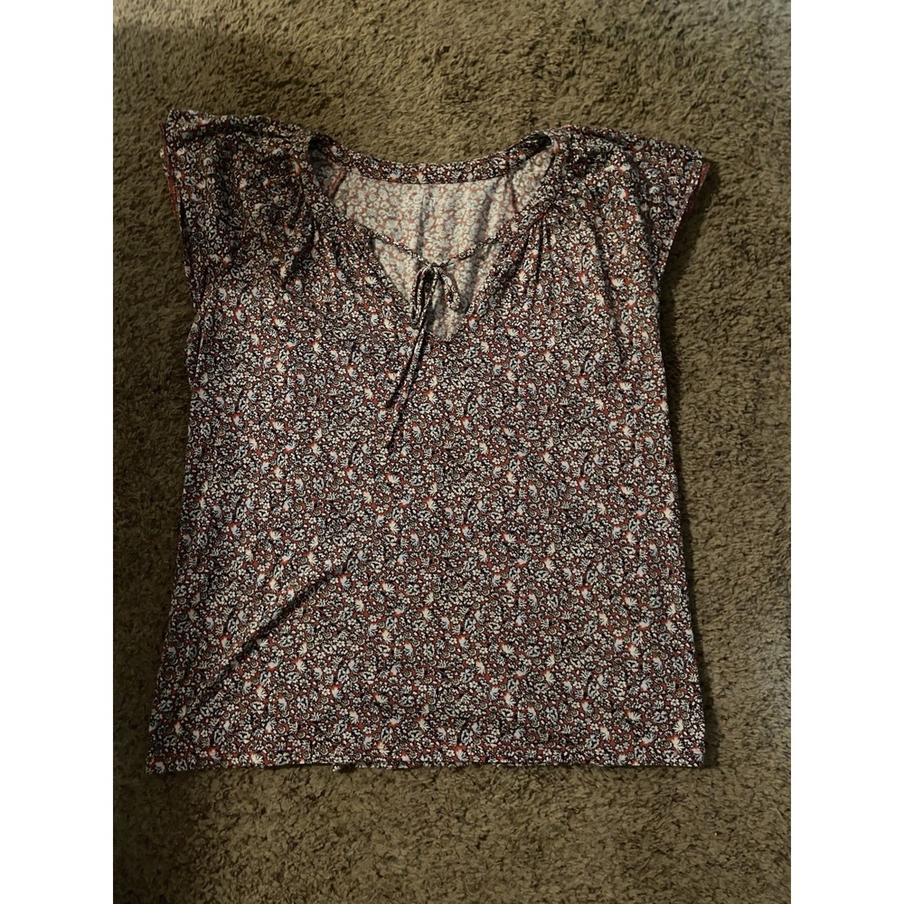 Loft Women's‎ Size Small Summer Cotton Shirt Floral Print